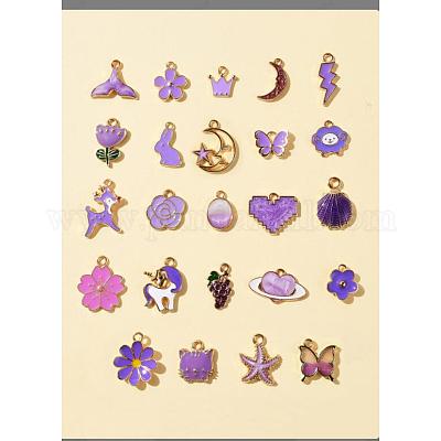 24 шт. 24 стильные подвески из светлого золотого сплава с эмалью ENAM-YW0001-78-A-1