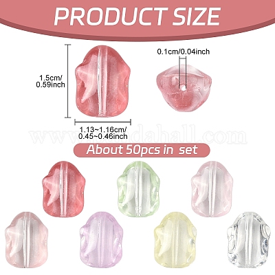 50 шт. Прозрачные стеклянные бусины&nbsp;GLAA-YW0004-83A-1