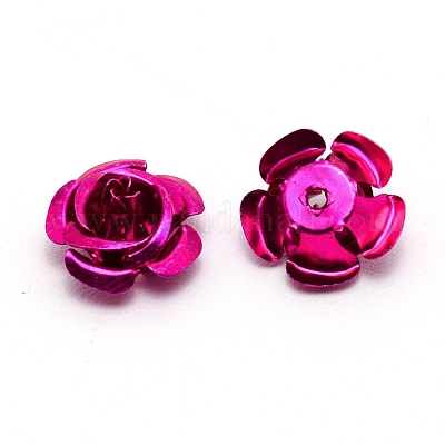 Алюминий цветочные бусины FALUM-WH0001-01C-1