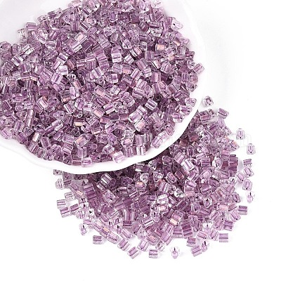 Прозрачные внутри цветные стеклянные бусины SEED-T007-13J-1