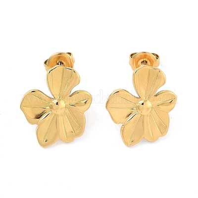 Серьги-гвоздики из нержавеющей стали 304 с ионным покрытием (IP) EJEW-P258-10G-1