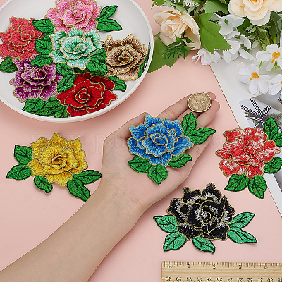 10 шт. 10 цвета компьютеризированная вышивка ткань утюгом / пришить патчи EMBR-ME0001-10-1