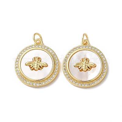 Латунные микропаве прозрачные подвески с фианитом KK-B083-20G-02-1