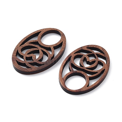 Полые кабошоны из орехового дерева WOOD-Q051-02A-1