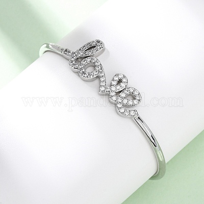 Браслеты из латуни с прозрачным кубическим цирконием в микропаве BJEW-H209-07P-1