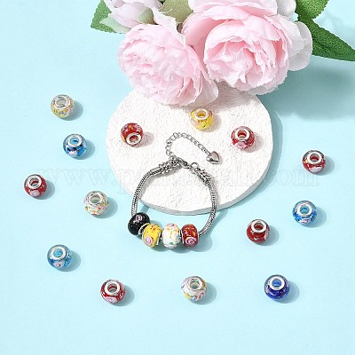 Unterlegscheibe lampwork großen Loch European Beads&nbsp;LPDL-R003-02-1