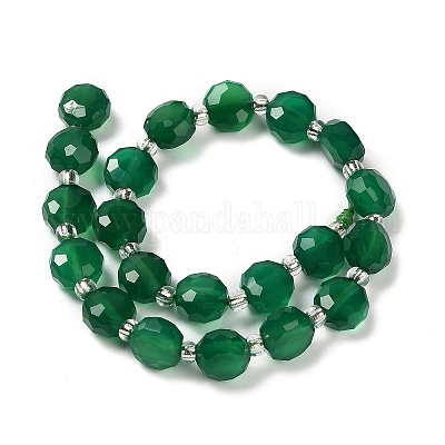 Натуральные бусины из зеленого оникса и агата (окрашенные и нагретые) G-B153-B04-1