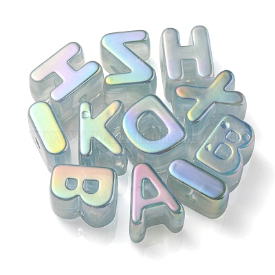 Непрозрачные радужные переливающиеся акриловые бусины OACR-P010-23H-1