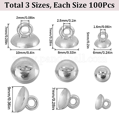 300 шт. 3 стильных пластиковых бусины с колпачками для подвески с чашечками-шпильками KY-SC0001-98-1