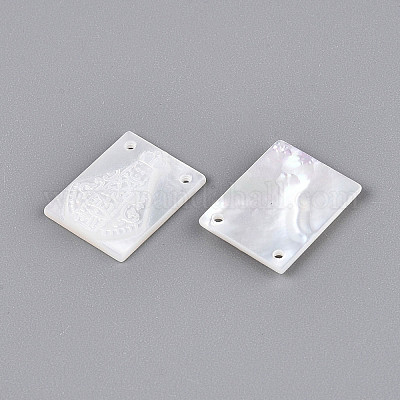 Подвески из натурального белого жемчуга SSHEL-S264-002B-1