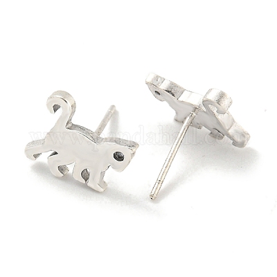 Женские серьги-гвоздики из латуни с микро-паве EJEW-Z048-07P-1