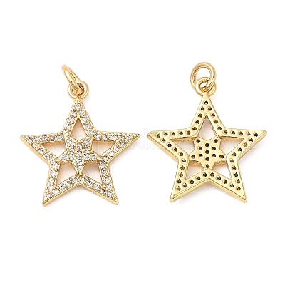 Латунные микро проложить кубического циркония подвески KK-P236-18G-1