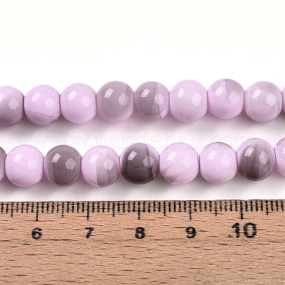 Выпечка окрашенные стеклянные бусины пряди DGLA-N013-8mm-08-1
