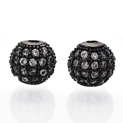 Стойки обшивки латунь кубического циркония бусы ZIRC-S001-8mm-A04-1