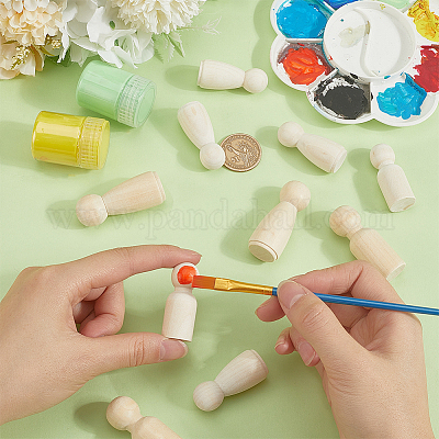 16 шт. 4 стиля незаконченной деревянной куклы WOOD-GF0002-32-1