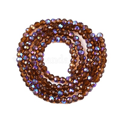 Стеклянные бусины с гальваническим покрытием  EGLA-A044-T2mm-L02-1