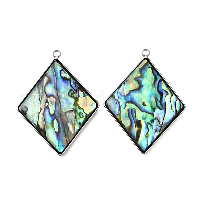 Подвески из натуральной ракушки пауа из нержавеющей стали 304 STAS-Z125-01D-P-1