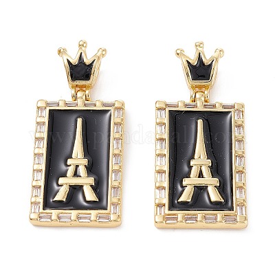 Латунные микропаве прозрачные подвески с фианитом ZIRC-Z016-35G-1