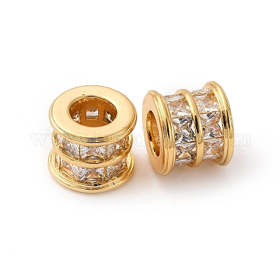 Латунь микропаве прозрачный кубический цирконий европейский бисер KK-F898-12G-1