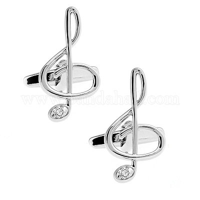 Запонки из латуни со стеклянными стразами PW-WG53068-02-1