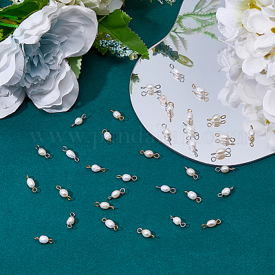 40 шт. 2 цвета натуральный культивированный пресноводный жемчуг звенья соединительные подвески PALLOY-DC00035-1