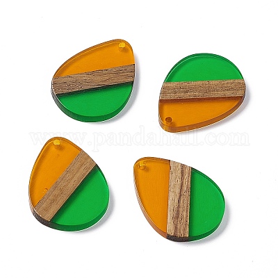 Подвески из прозрачной смолы и ореха RESI-M027-04I-1