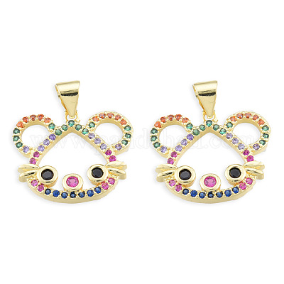 Латунные микро проложить кубического циркония подвески KK-N227-125-1