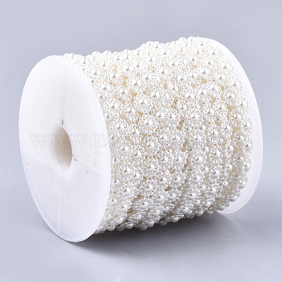 Абс пластика имитация жемчуга бисером отделка гирляндой AJEW-S073-03-1