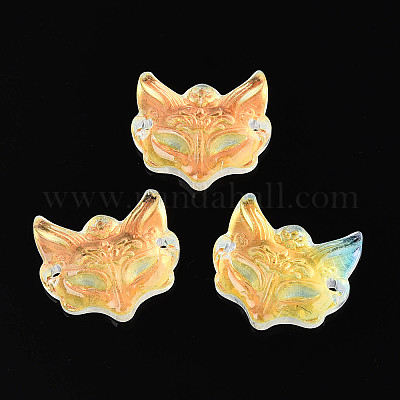 Подвески-соединители из прозрачного стекла с гальваническим покрытием&nbsp;EGLA-N053-02F-1