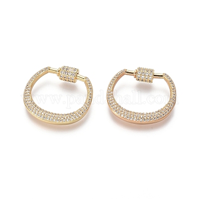 Латунь микропаве кубический цирконий винт карабин подвески с замком ZIRC-I031-21G-1