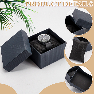 Картонная подарочная коробка для хранения ювелирных часов CON-WH0092-67B-1