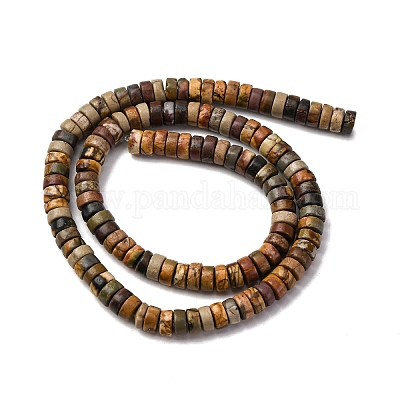 Нити бусин из натуральной яшмы пикассо/полихромной яшмы G-L624-I15-3x6mm-1