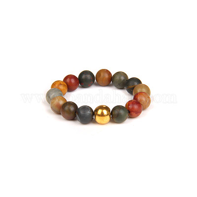 Эластичные кольца для пальцев из натуральной яшмы Пикассо для женщин TR6312-3-1