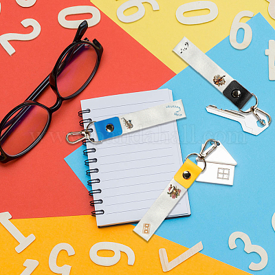 Брелок для ключей из искусственной кожи и хлопка с именным маркером AJEW-WH0514-038-1