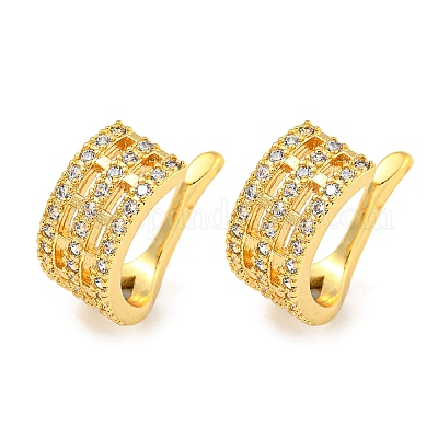 Серьги-манжеты из циркония EJEW-C104-104G-1