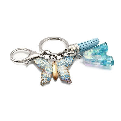 26 шт. брелок с кисточкой из прозрачной эпоксидной смолы KEYC-JKC01202-1