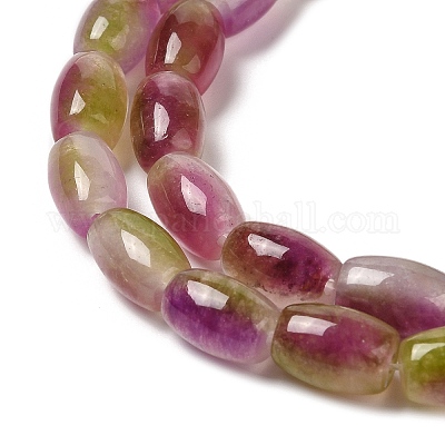 Naturels teints en blanc perles de jade brins&nbsp;G-M402-A01-03-1