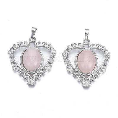 Природного розового кварца подвески G-S274-12J-1