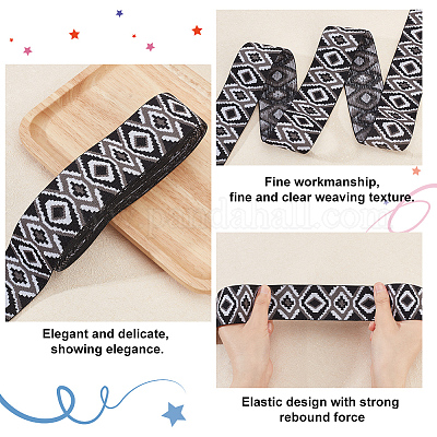 Wholesale FINGERINSPIRE 5 Yards Ethnic Style Nylon Elastic Band 2inch Wide  Black Sewing Elastic Bands Embroidery Flat with Horse Eye Pattern Rubber  Cord Band for Dress Waistband Wig Bands Sewing Accessories 