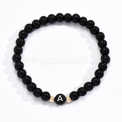 Браслеты из литой смолы с круглыми бусинами WG611D6-01-1