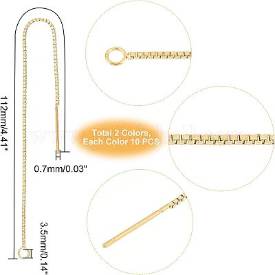 20 шт. 2 цвета фурнитура для сережек-гвоздиков из нержавеющей стали 304 STAS-UN0036-78-1