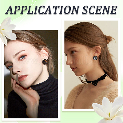 Плоские круглые серьги-гвоздики из окрашенного дерева со штифтом из нержавеющей стали 304 для женщин FIND-SC0012-25-1