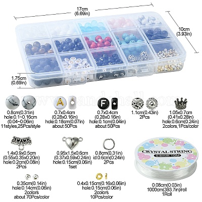 Наборы для изготовления растягивающихся браслетов из натуральных и синтетических драгоценных камней своими руками DIY-YW0008-97-1