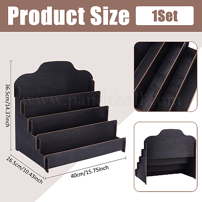 4-уровневые деревянные подставки для держателей карт ODIS-WH0078-53B-1