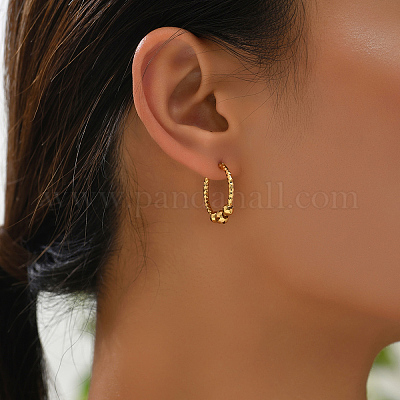 Латунные круглые серьги-кольца для женщин QH7304-1