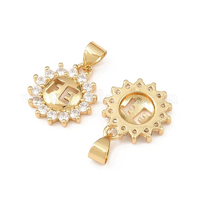 Латунные микропаве прозрачные кубические циркониевые подвески KK-F919-35G-1