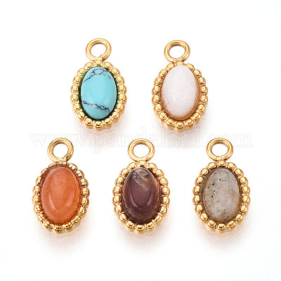 Каменные овальные подвески STAS-N112-16G-1