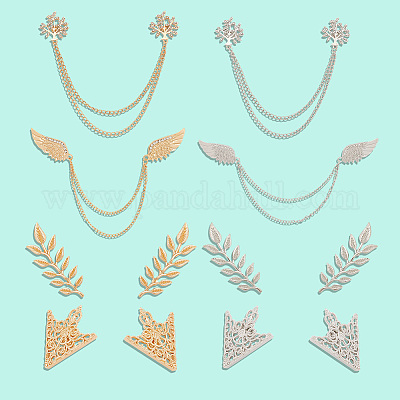 Сплав горный хрусталь подвесные цепочки броши и воротник-галстук pis&nbsp;JEWB-CY0001-02-1