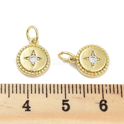 Подвески из латуни с покрытием из прозрачного кубического циркония KK-M293-10G-1