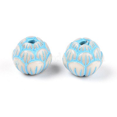 Окрашенные непрозрачные акриловые бусины&nbsp;OACR-T029-02H-1